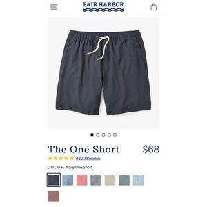 Fair Harbor The One Short NWOT